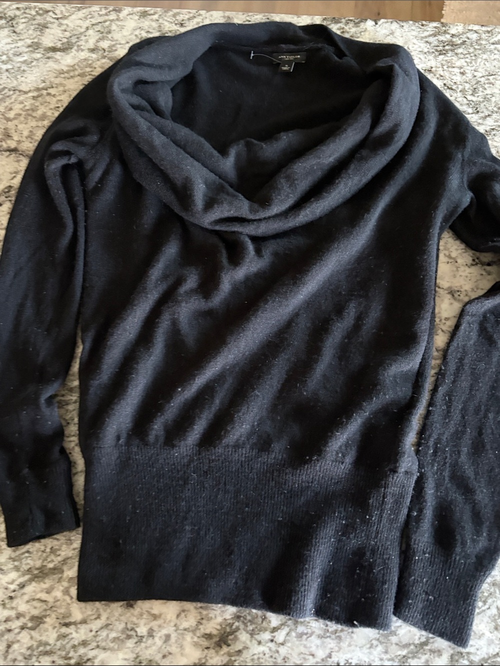 Ann Taylor Black Cowl Neck Sweater